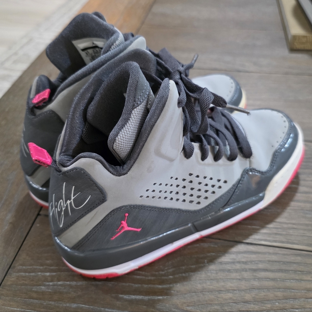 Jordan Gray and Pink Women's Sneakers